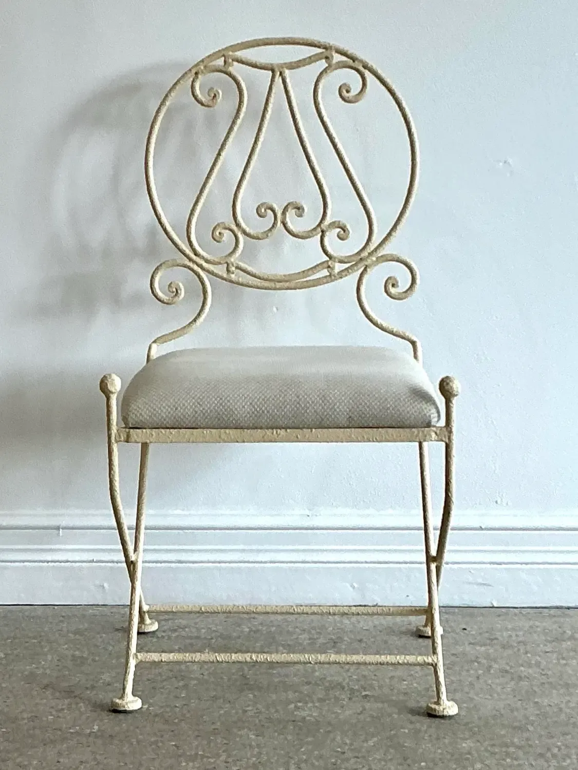 Vintage Textured Wrought Iron Chair — additional photo 3