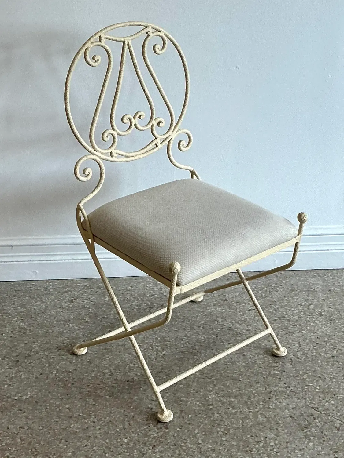 Vintage Textured Wrought Iron Chair — additional photo 4