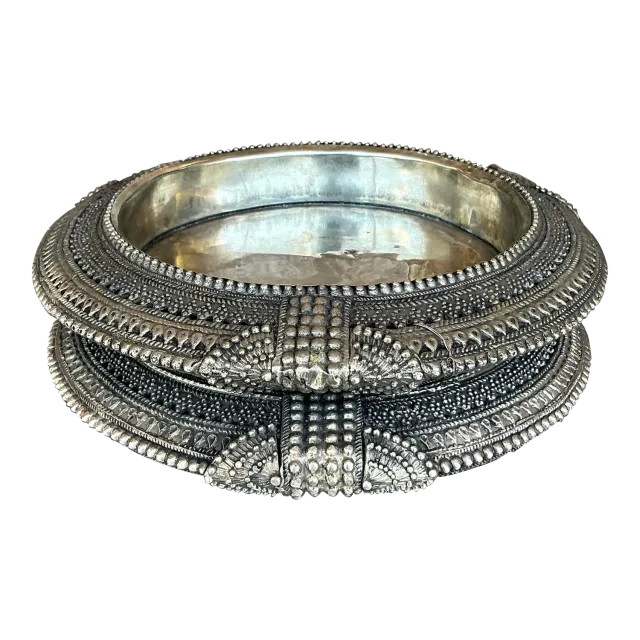 Vintage Tibetan Metal Catch All Trays - Set of Two — additional photo 2