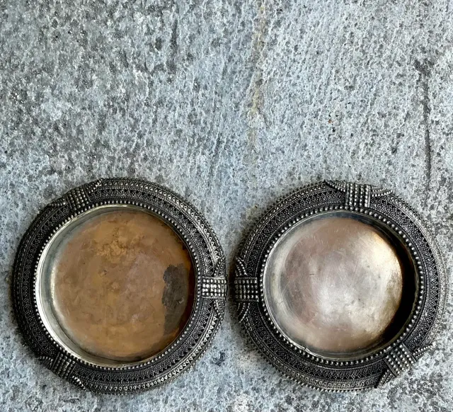 Vintage Tibetan Metal Catch All Trays - Set of Two — additional photo 5