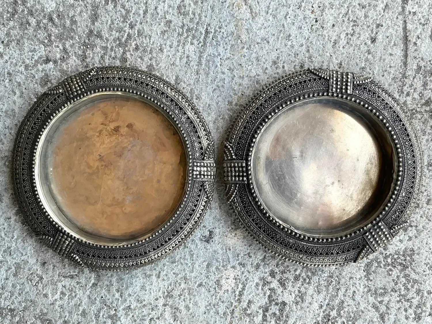 Vintage Tibetan Metal Catch All Trays - Set of Two — additional photo 6