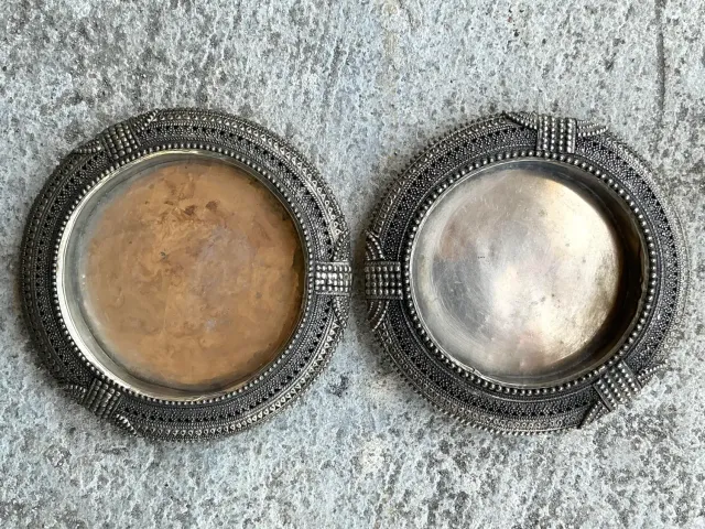 Vintage Tibetan Metal Catch All Trays - Set of Two — additional photo 6