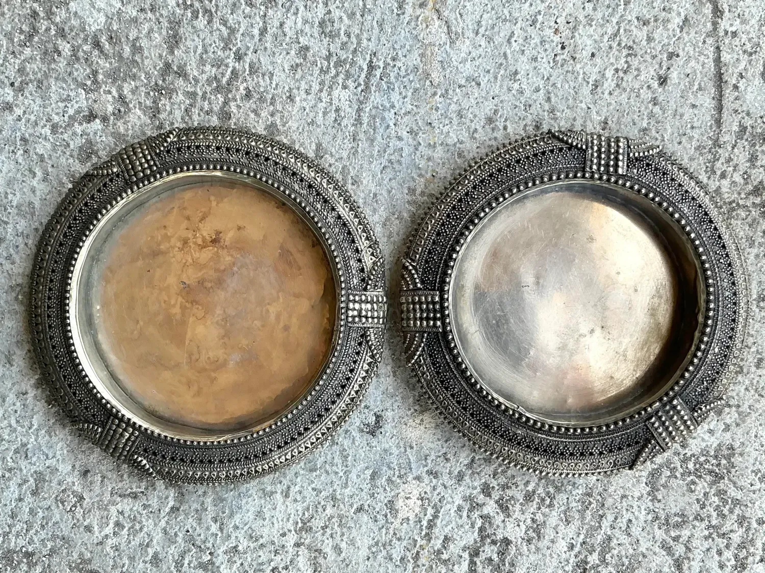 Vintage Tibetan Metal Catch All Trays - Set of Two — additional photo 7