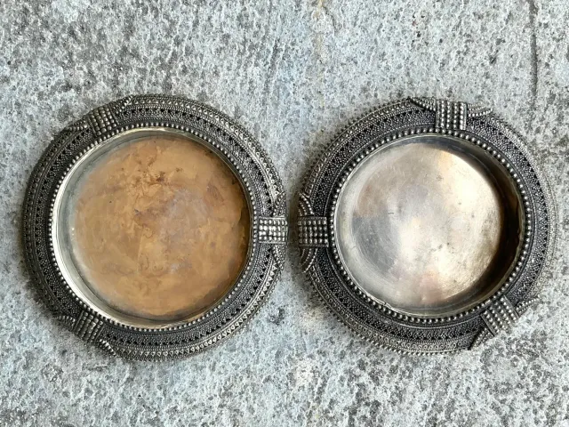 Vintage Tibetan Metal Catch All Trays - Set of Two — additional photo 7