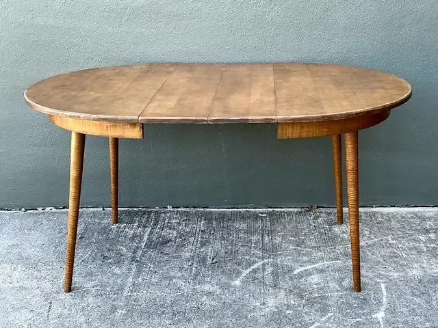 Vintage Tiger Maple Extendable Dining Table — additional photo 1