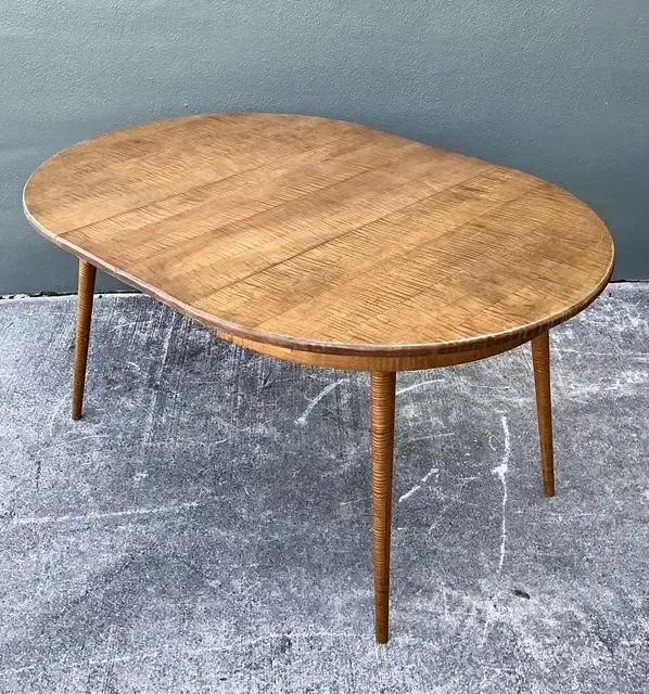 Vintage Tiger Maple Extendable Dining Table — additional photo 2