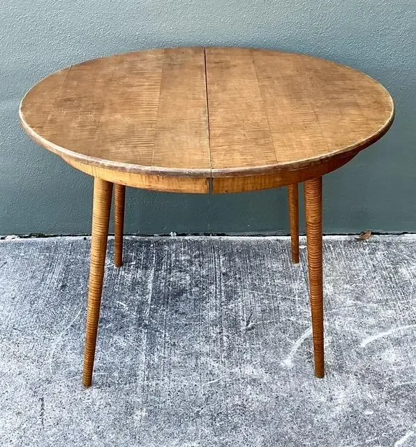 Vintage Tiger Maple Extendable Dining Table — additional photo 3