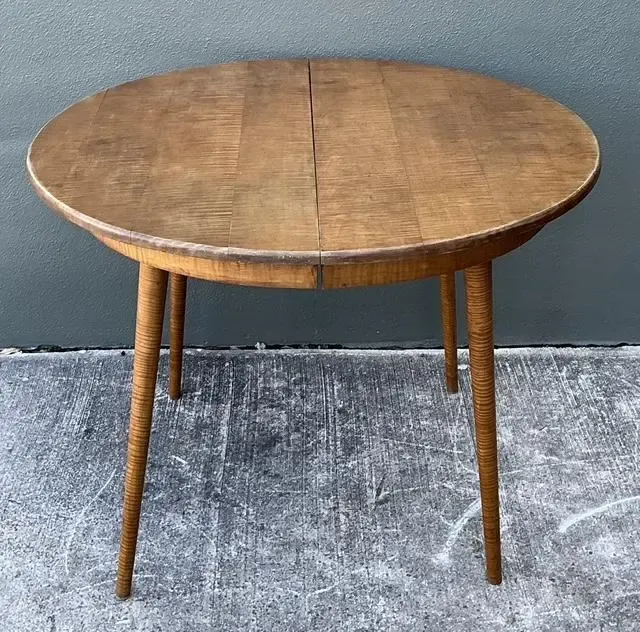 Vintage Tiger Maple Extendable Dining Table — additional photo 4