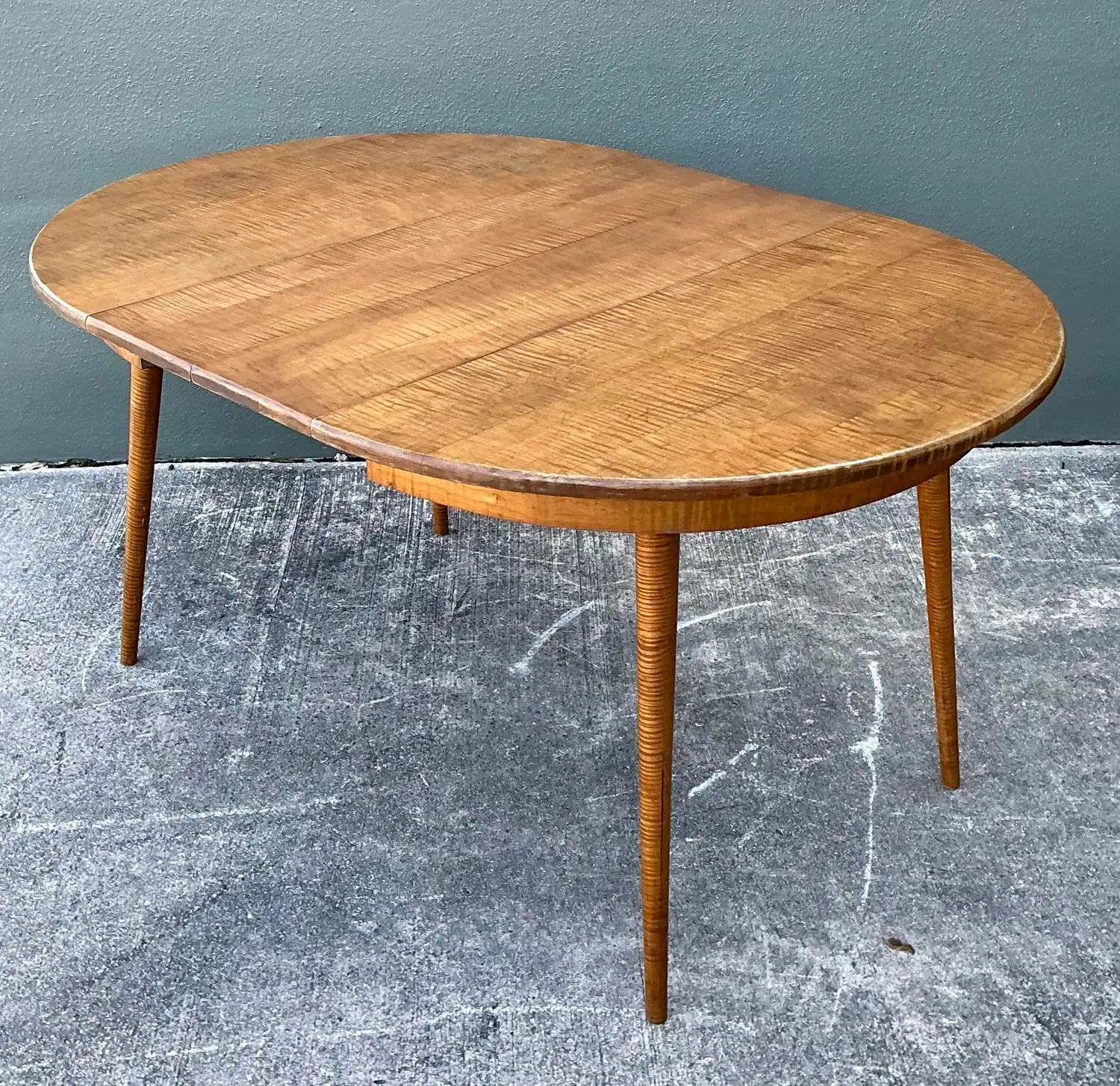 Vintage Tiger Maple Extendable Dining Table — additional photo 7