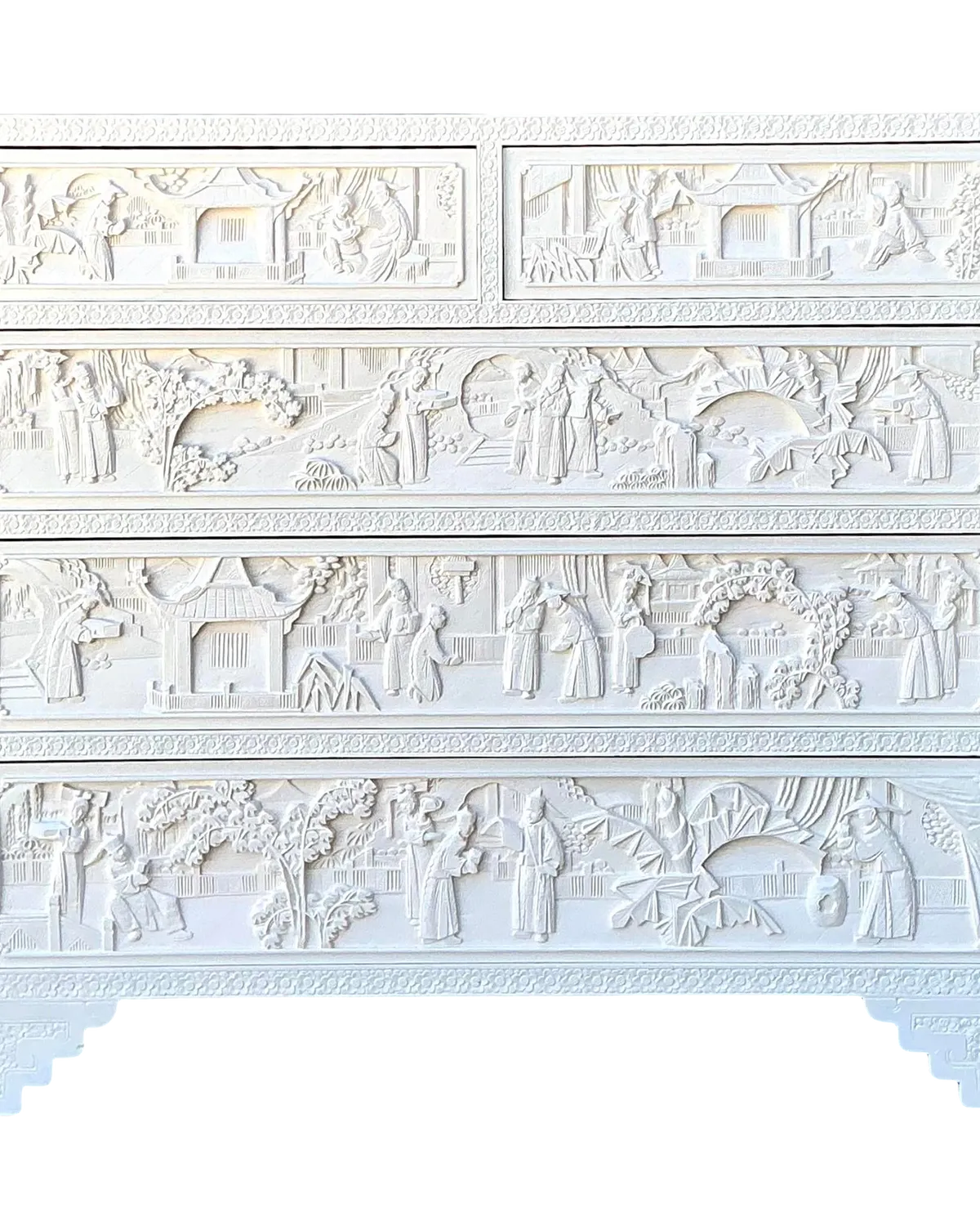 Vintage Todd Hase Asian Carved Relief Chest of Drawers — additional photo 1