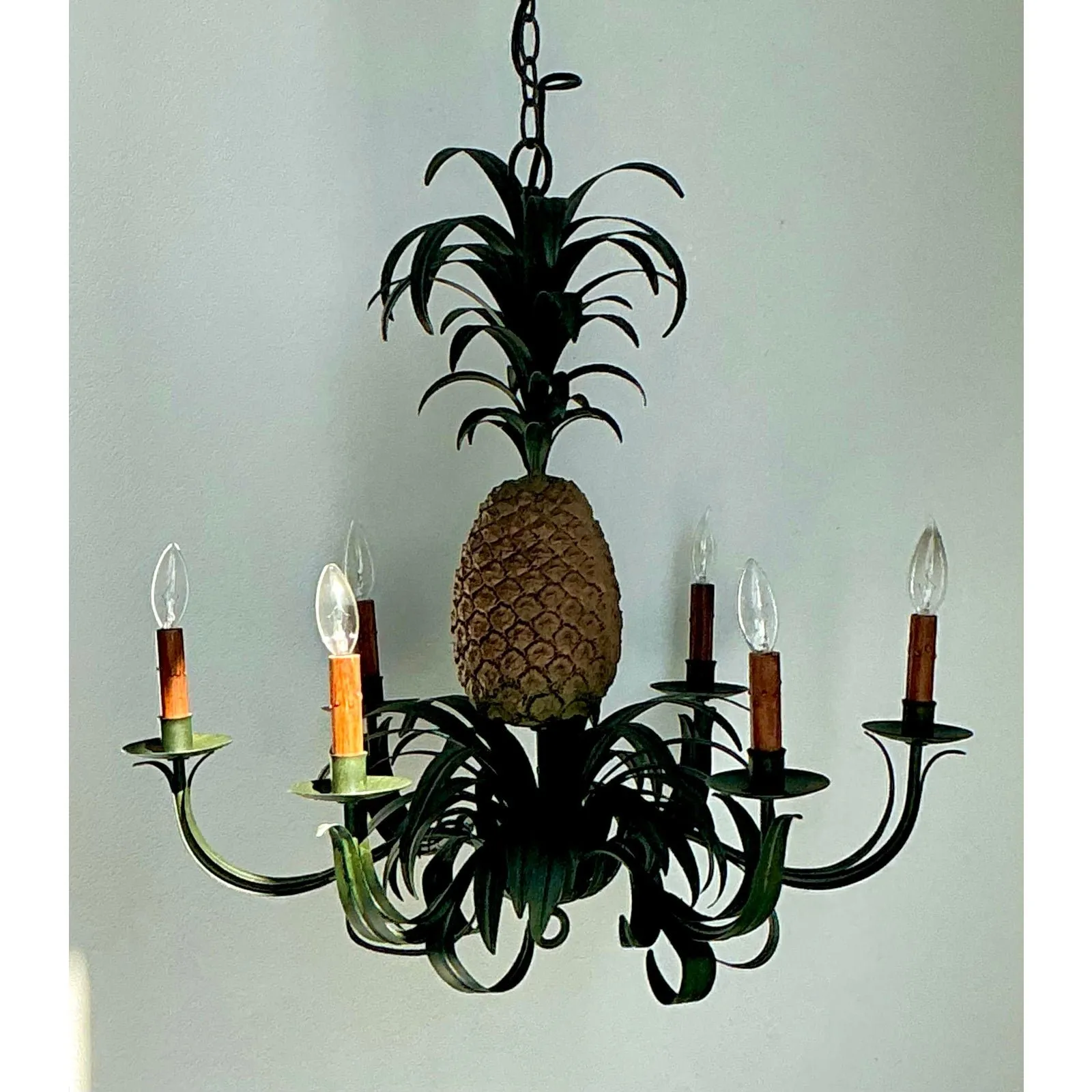 Vintage Tole Pineapple Chandelier — additional photo 3