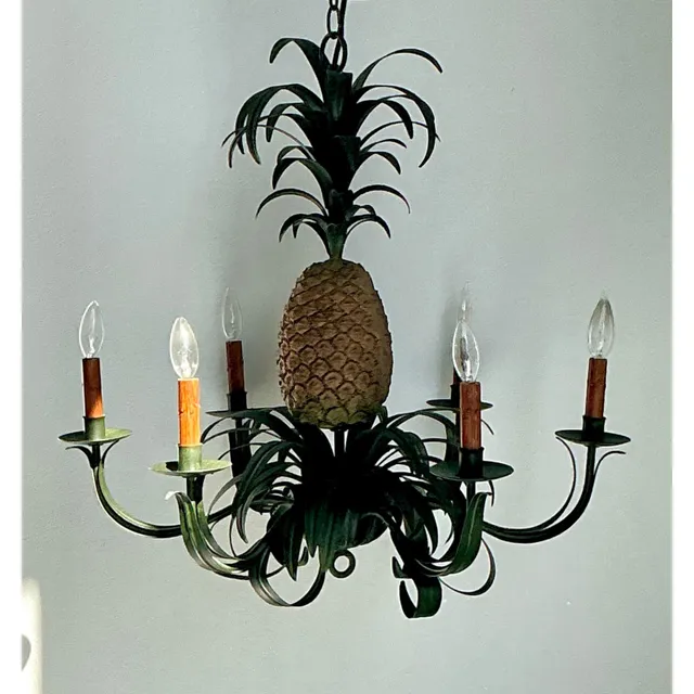 Vintage Tole Pineapple Chandelier — additional photo 5