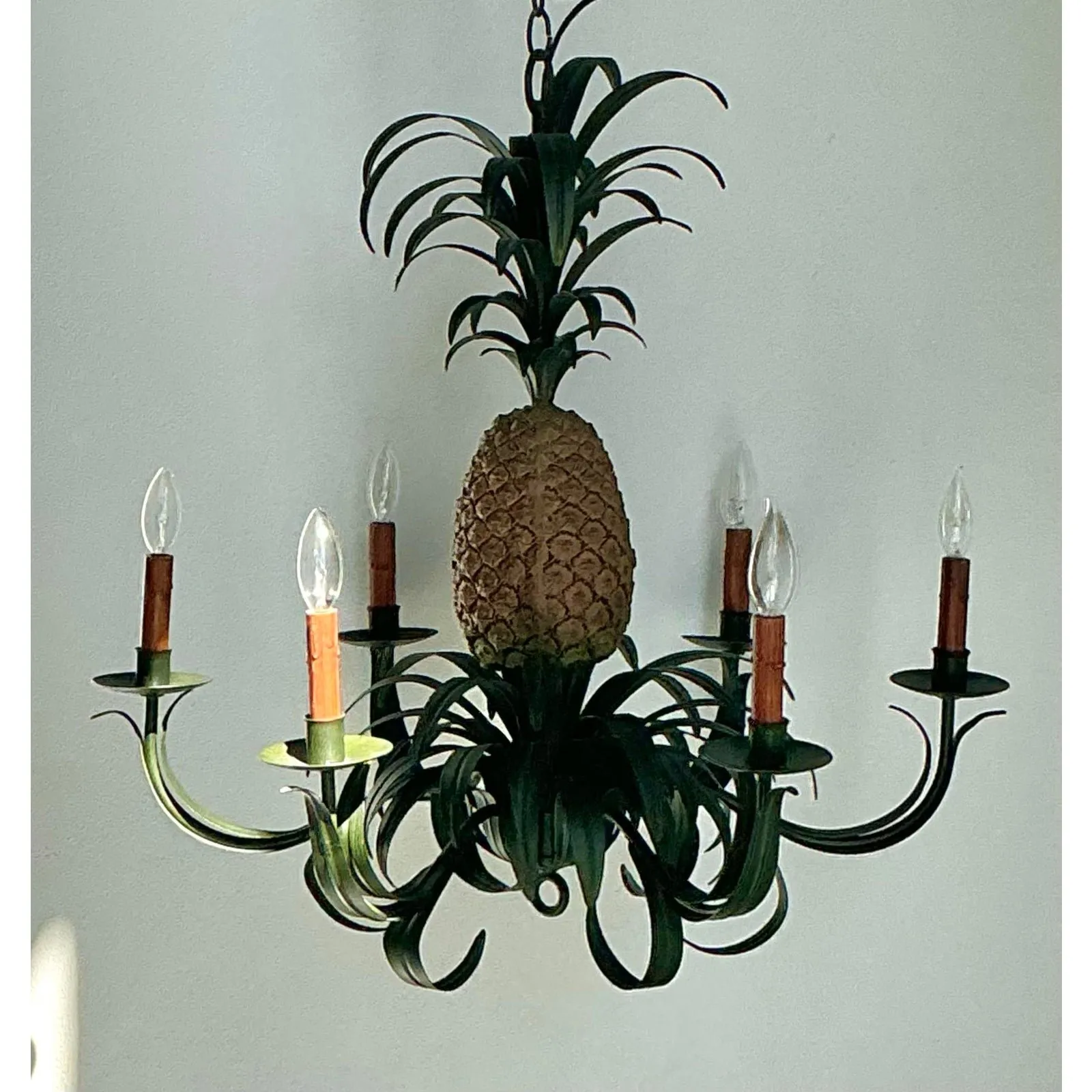 Vintage Tole Pineapple Chandelier — additional photo 7
