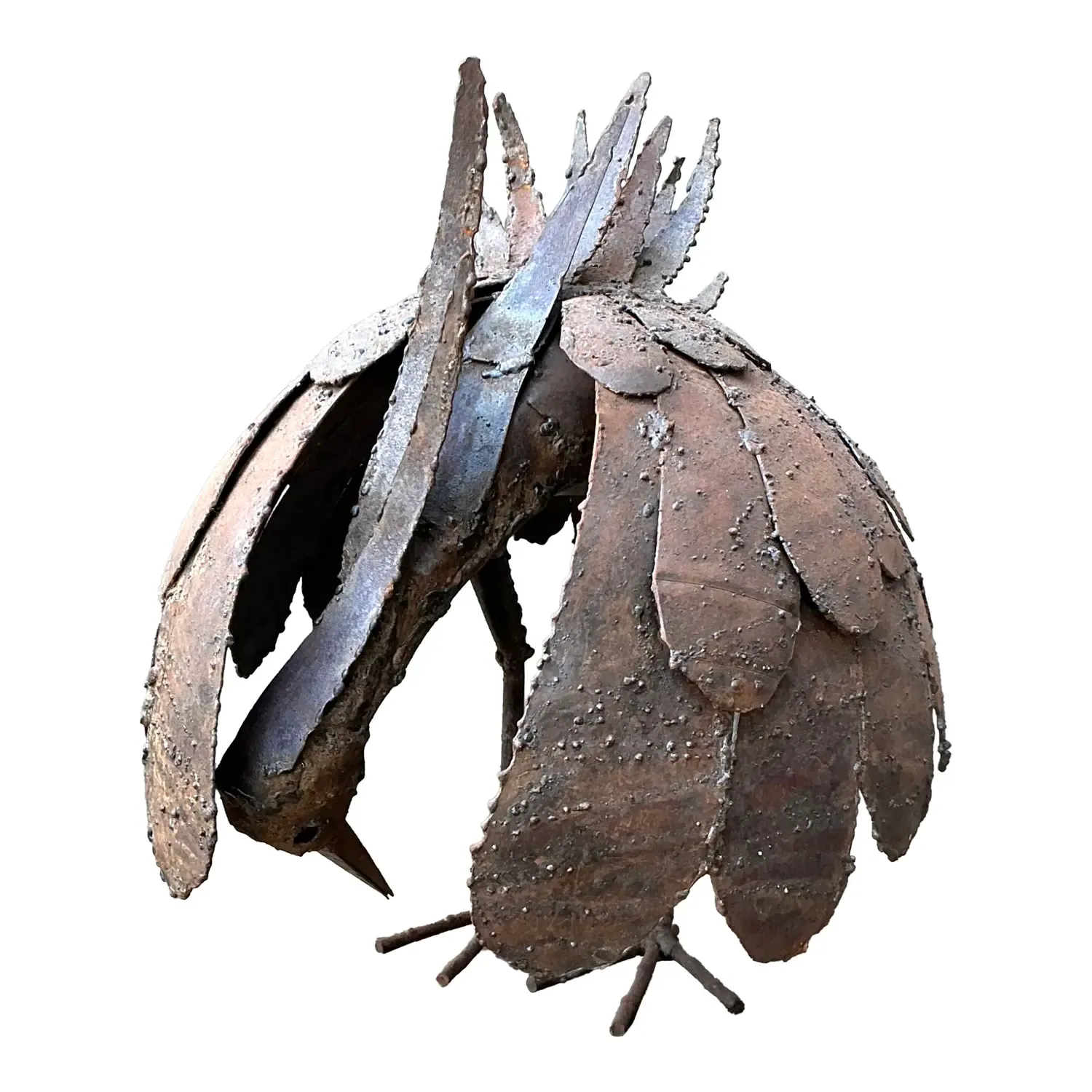 Vintage Torch Cut Iron Bird Sculpture — additional photo 1