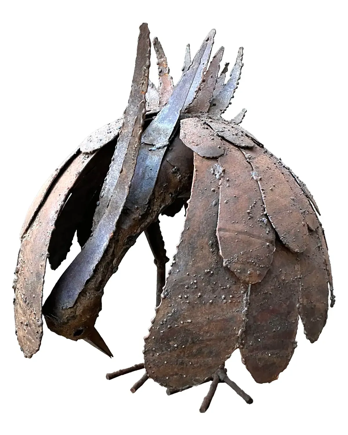 Vintage Torch Cut Iron Bird Sculpture