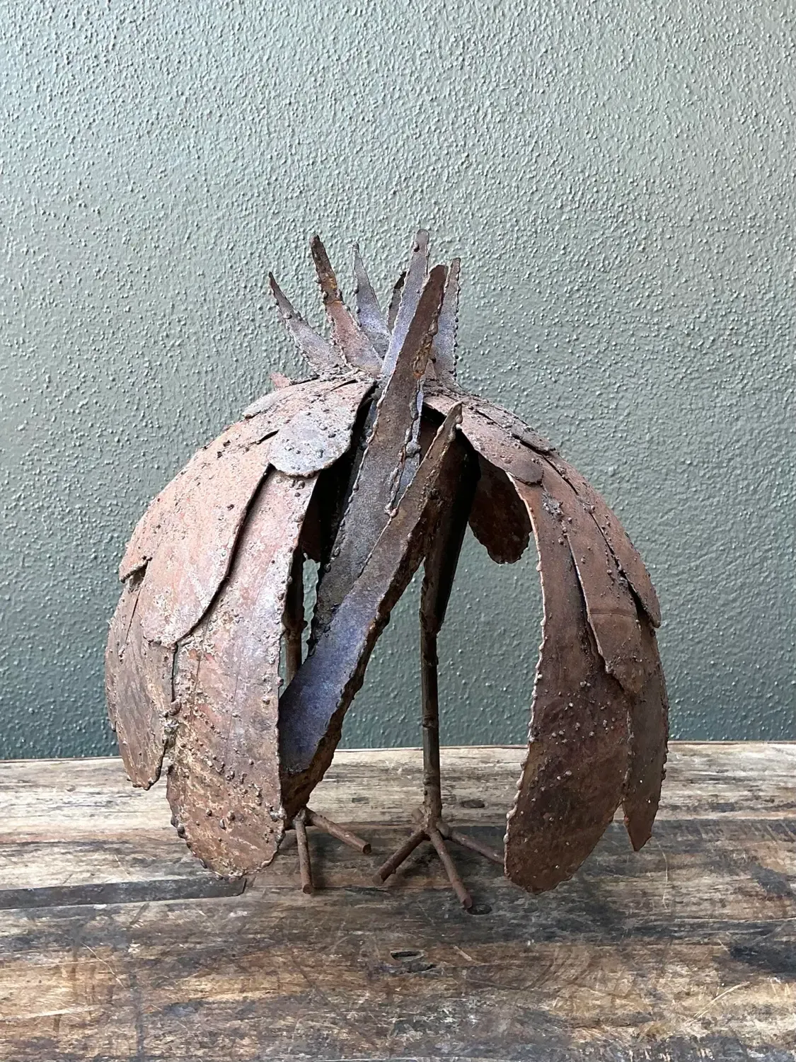 Vintage Torch Cut Iron Bird Sculpture — additional photo 1