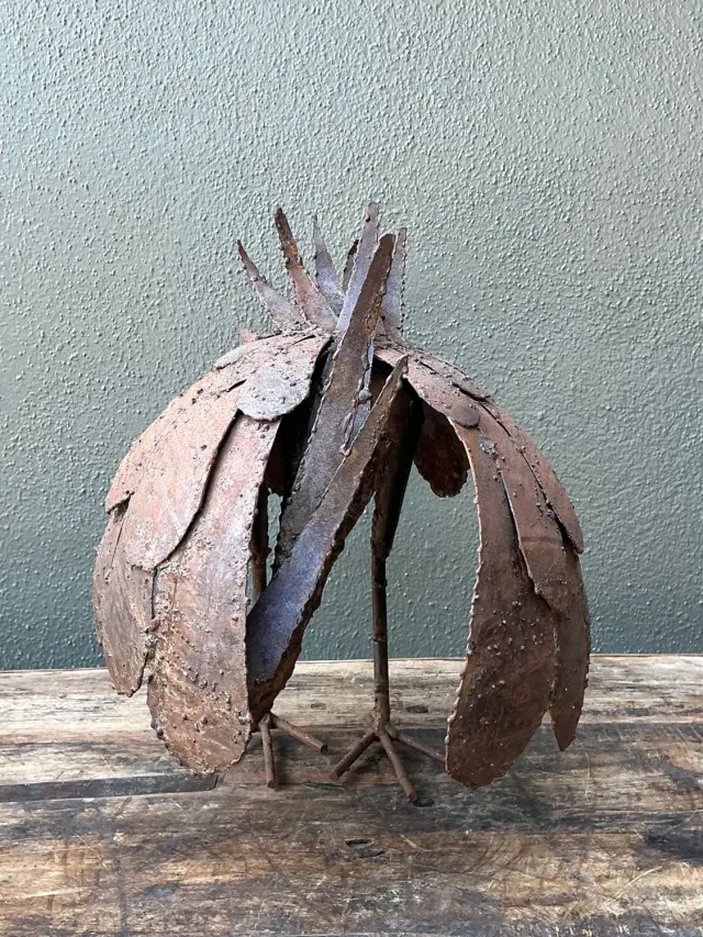 Vintage Torch Cut Iron Bird Sculpture — additional photo 2