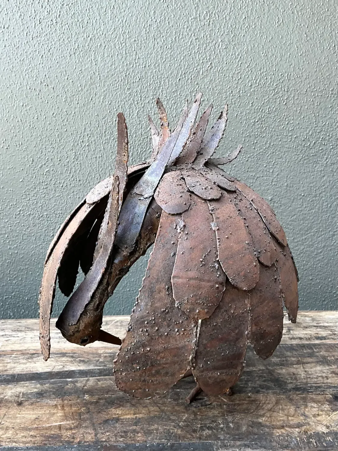Vintage Torch Cut Iron Bird Sculpture — additional photo 2