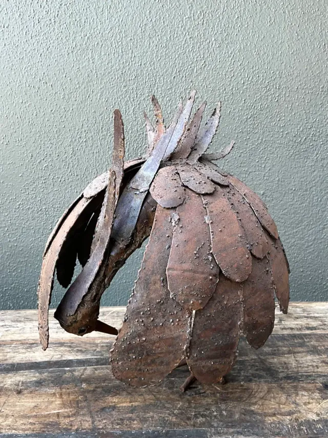 Vintage Torch Cut Iron Bird Sculpture — additional photo 3