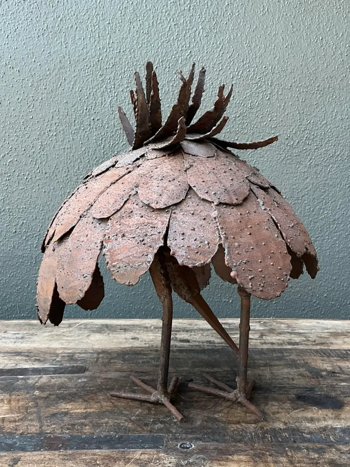 Vintage Torch Cut Iron Bird Sculpture — additional photo 3