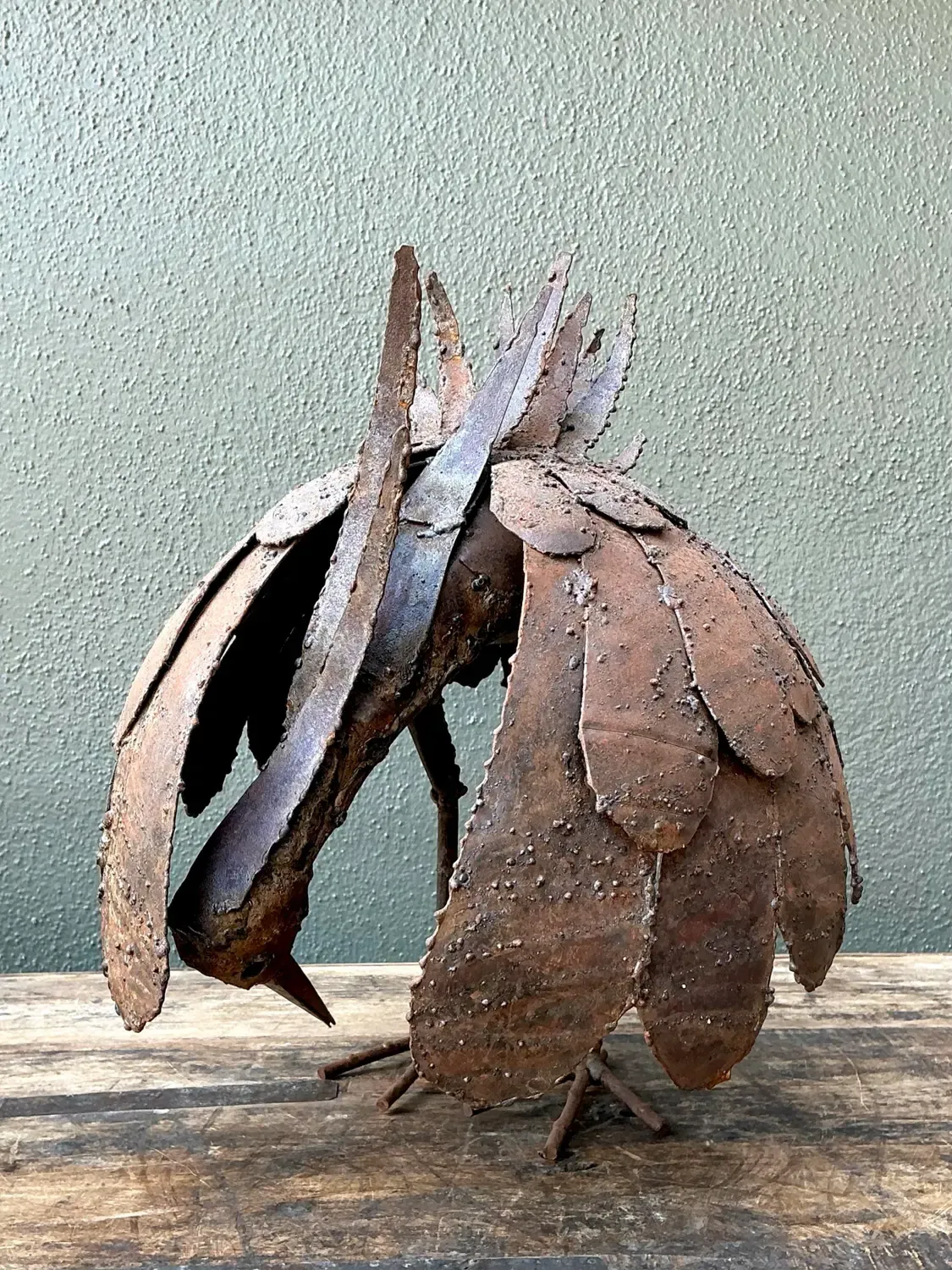 Vintage Torch Cut Iron Bird Sculpture — additional photo 4
