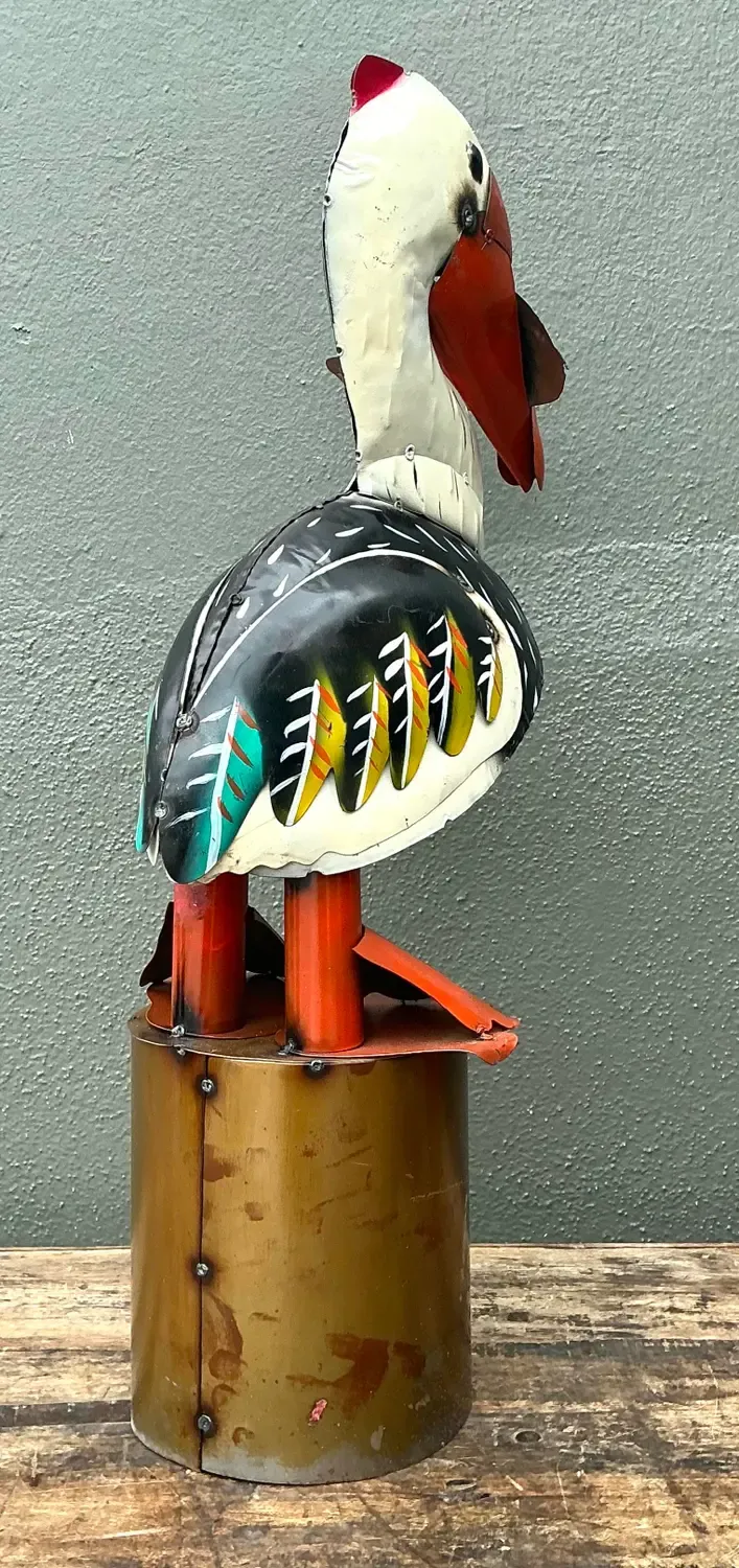 Vintage Torch Cut Metal Pelican — additional photo 2
