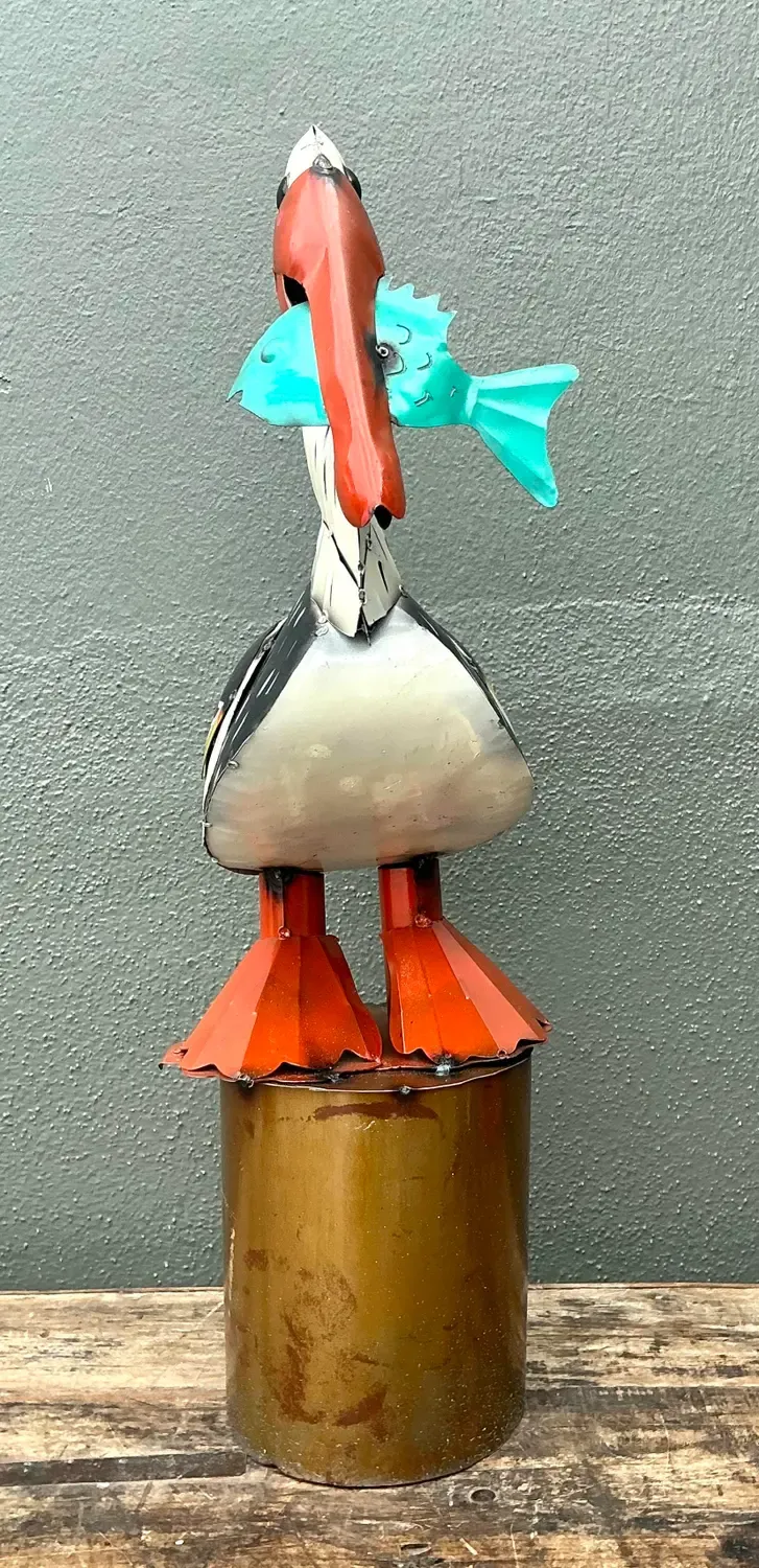 Vintage Torch Cut Metal Pelican — additional photo 4