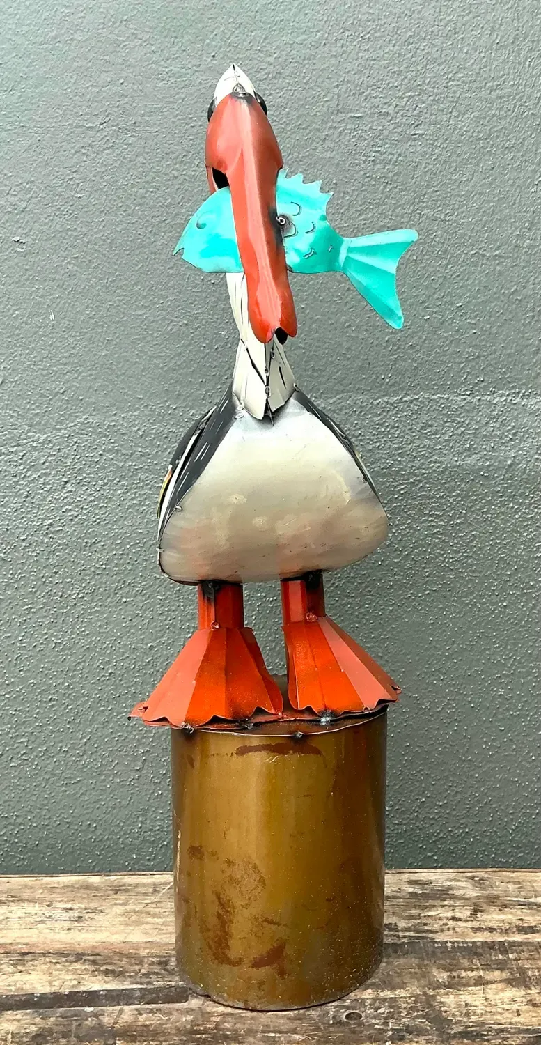 Vintage Torch Cut Metal Pelican — additional photo 3