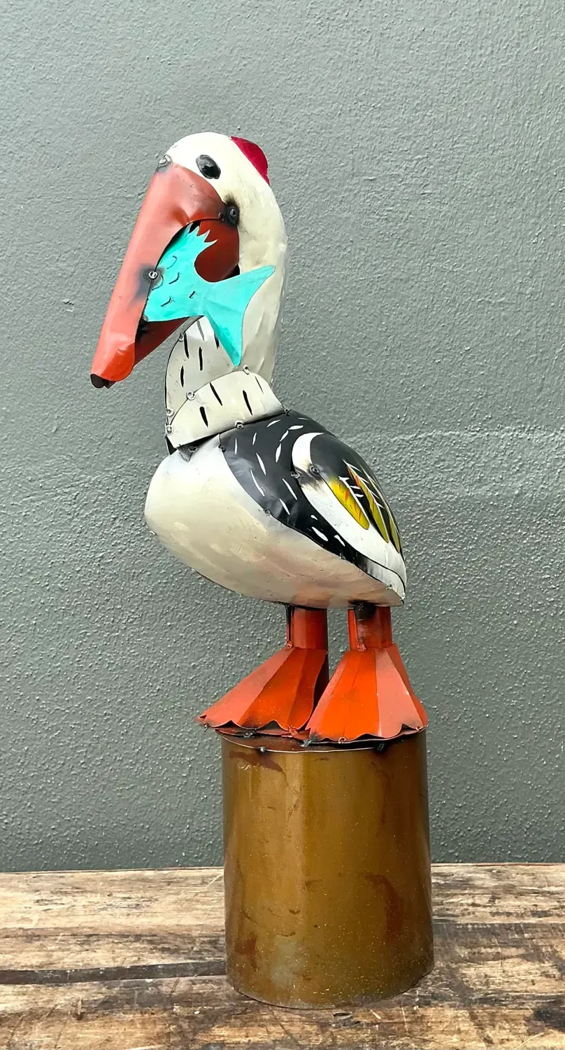 Vintage Torch Cut Metal Pelican — additional photo 6