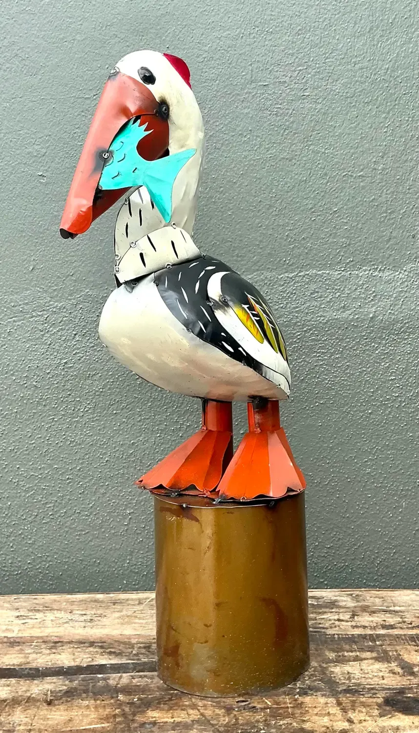 Vintage Torch Cut Metal Pelican — additional photo 5
