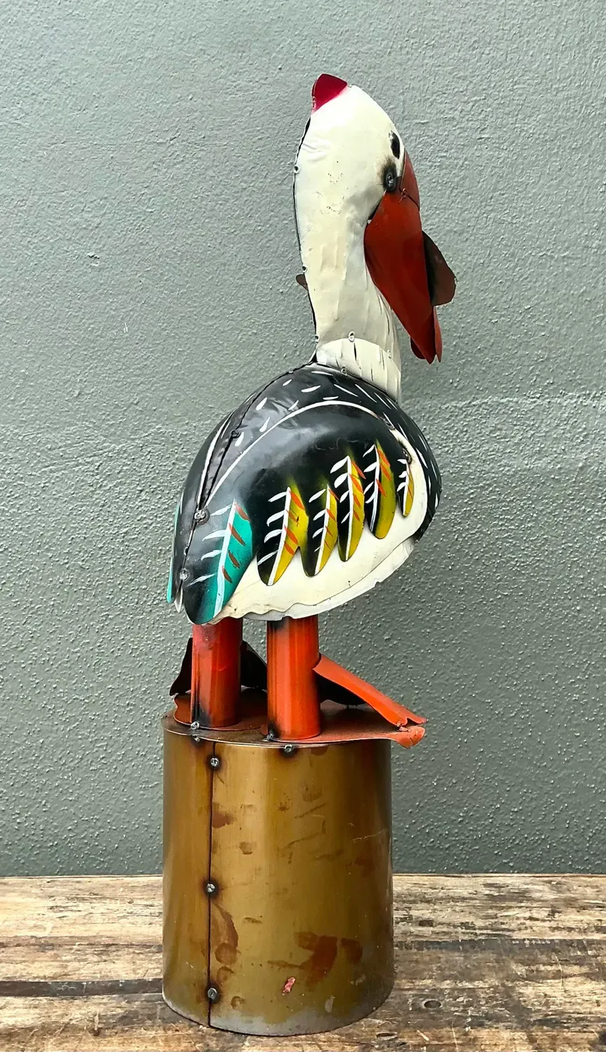 Vintage Torch Cut Metal Pelican — additional photo 7
