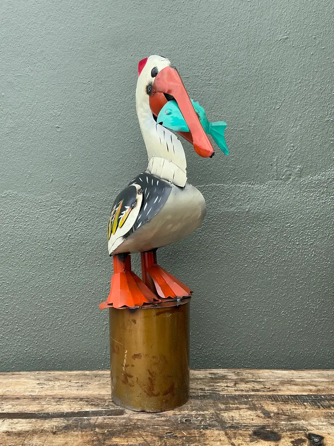 Vintage Torch Cut Metal Pelican — additional photo 8