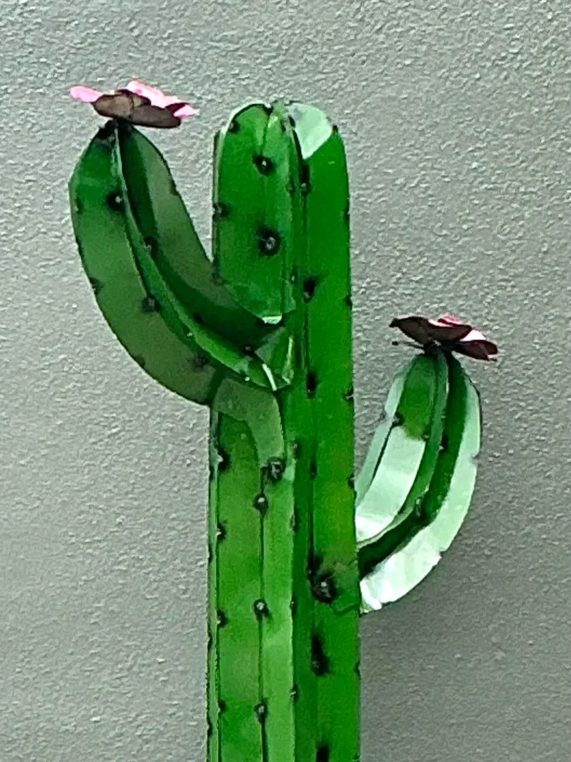 Vintage Torched Metal Cut Cactus — additional photo 2