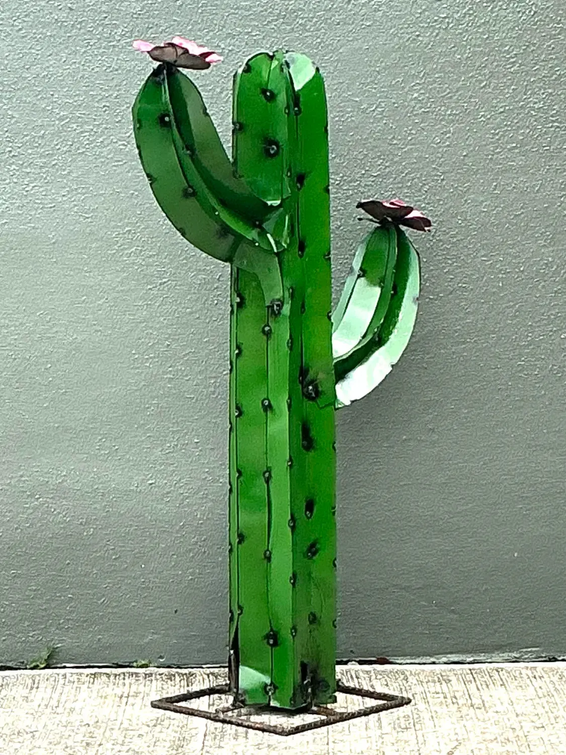 Vintage Torched Metal Cut Cactus — additional photo 5