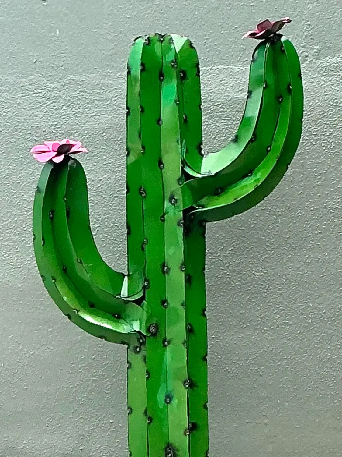 Vintage Torched Metal Standing Cactus — additional photo 4