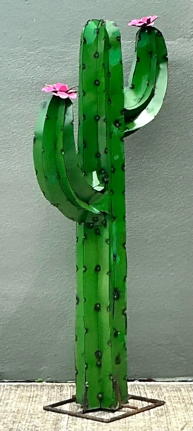 Vintage Torched Metal Standing Cactus — additional photo 8
