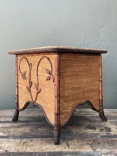 Vintage Tortoise Bamboo Sewing Box — additional photo 1