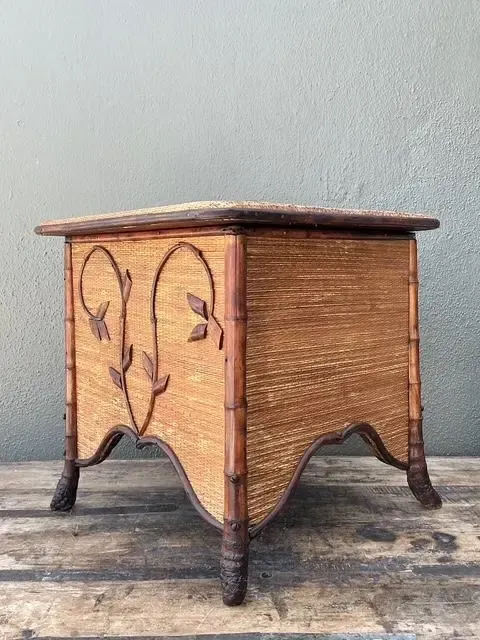 Vintage Tortoise Bamboo Sewing Box — additional photo 4