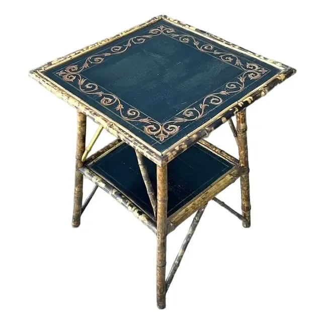 Vintage Tortoise Bamboo Side Table — additional photo 1