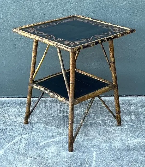 Vintage Tortoise Bamboo Side Table — additional photo 2