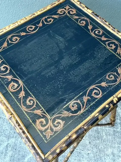 Vintage Tortoise Bamboo Side Table — additional photo 3