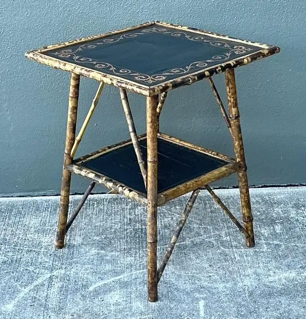 Vintage Tortoise Bamboo Side Table — additional photo 5