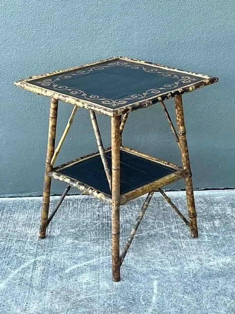 Vintage Tortoise Bamboo Side Table — additional photo 6