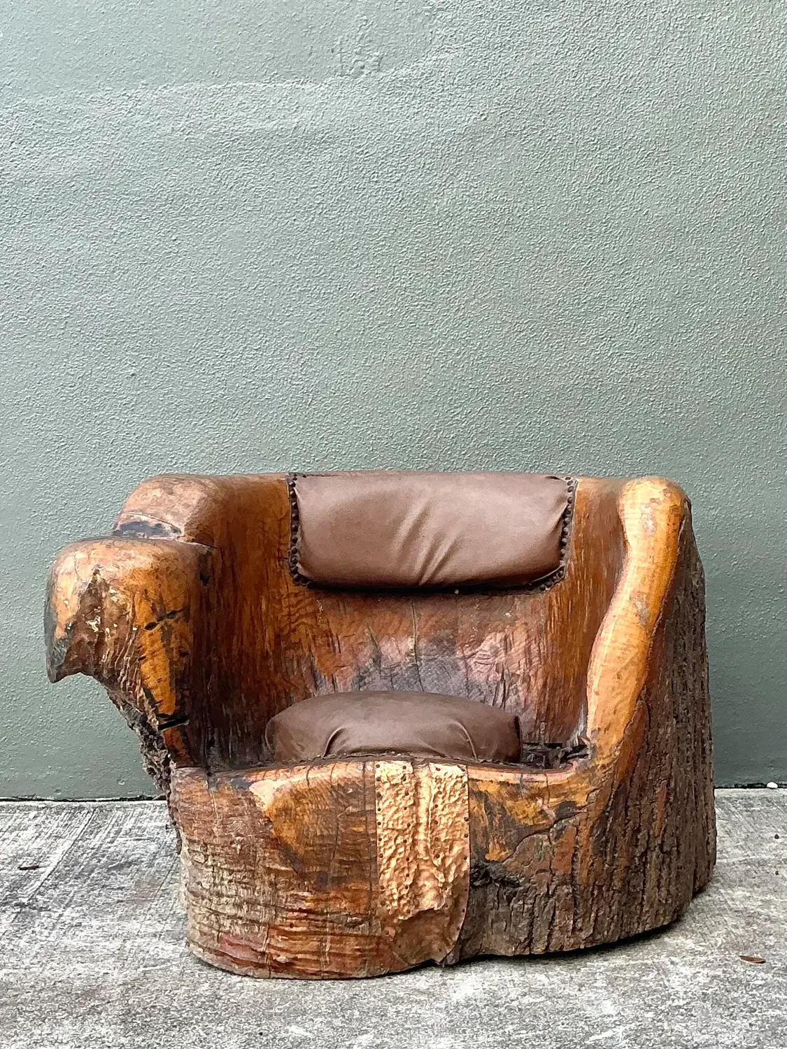 Vintage Tree Trunk Barrel Chair — additional photo 2