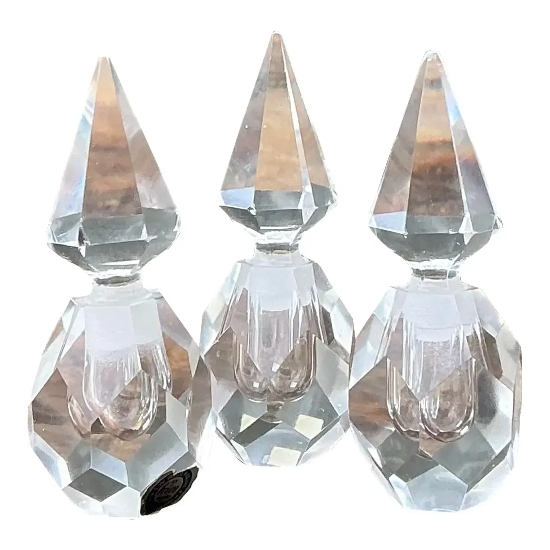 Vintage Trio of Faceted Crystal Perfume Bottles