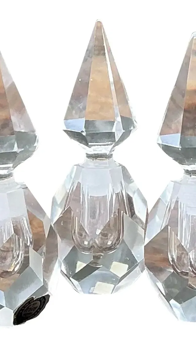Vintage Trio of Faceted Crystal Perfume Bottles