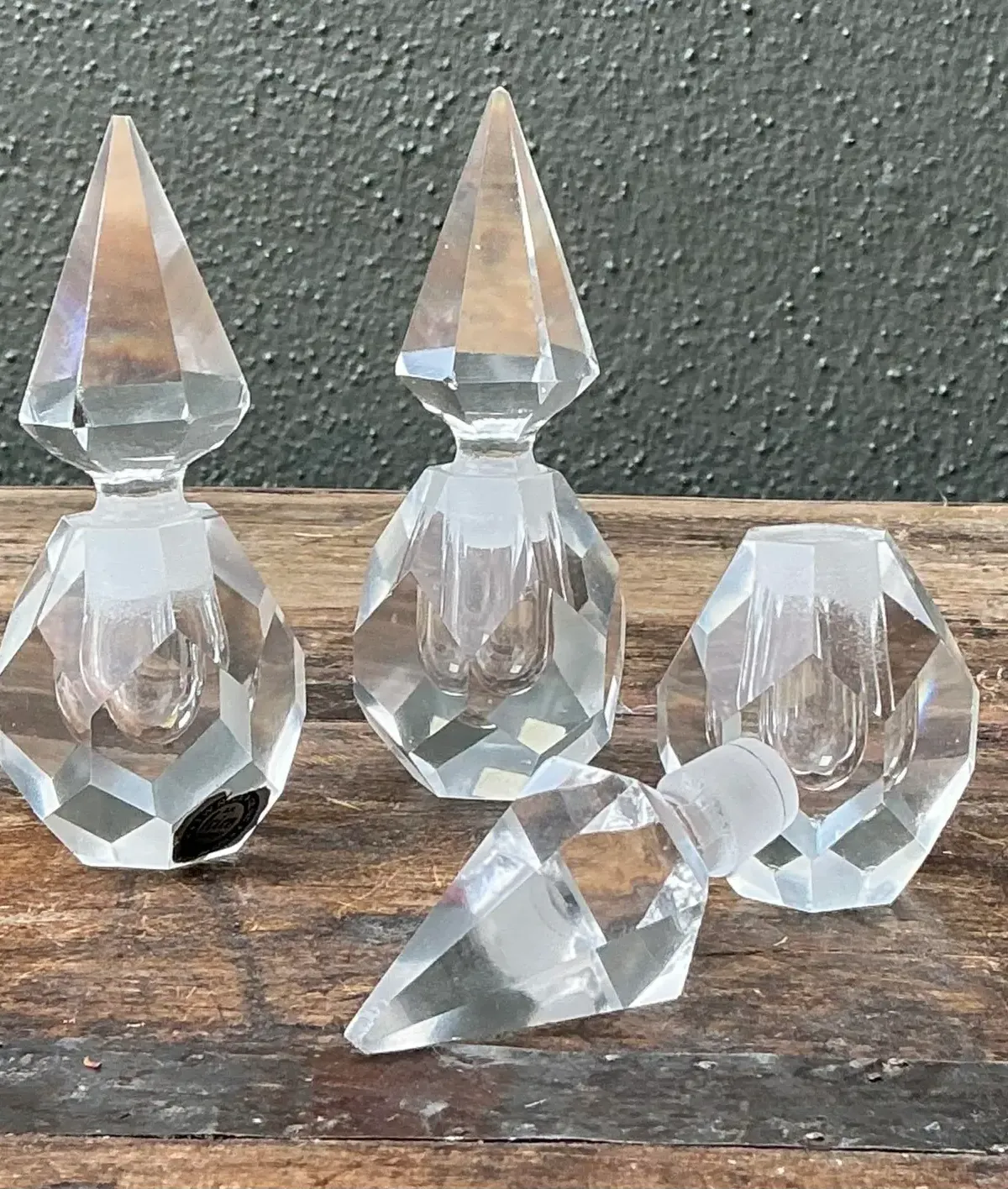 Vintage Trio of Faceted Crystal Perfume Bottles — additional photo 2