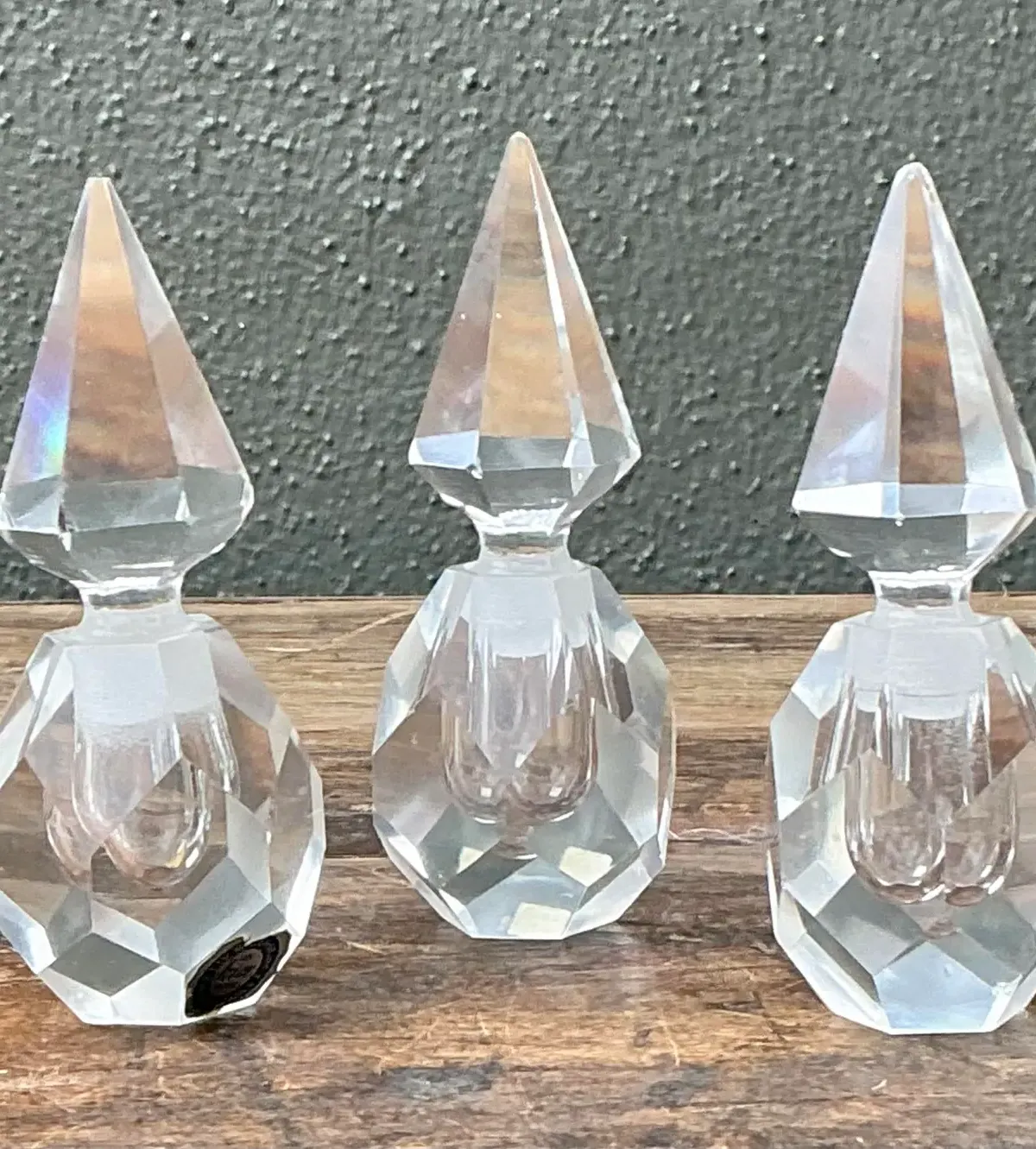 Vintage Trio of Faceted Crystal Perfume Bottles — additional photo 4