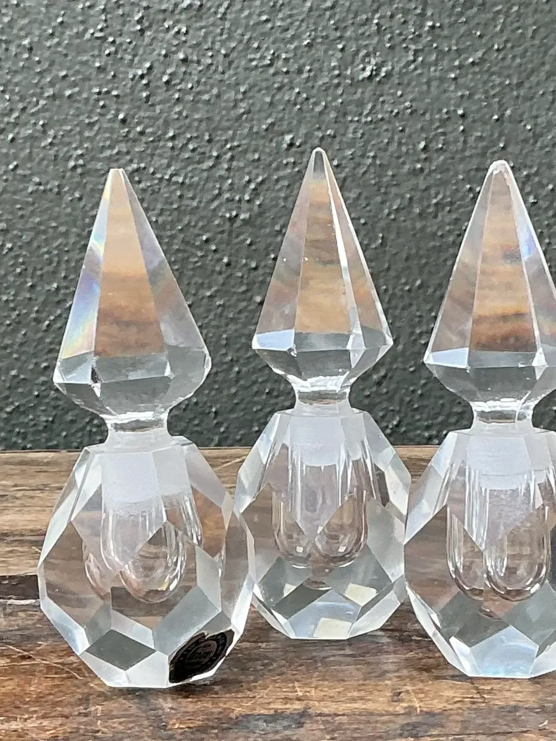 Vintage Trio of Faceted Crystal Perfume Bottles — additional photo 5