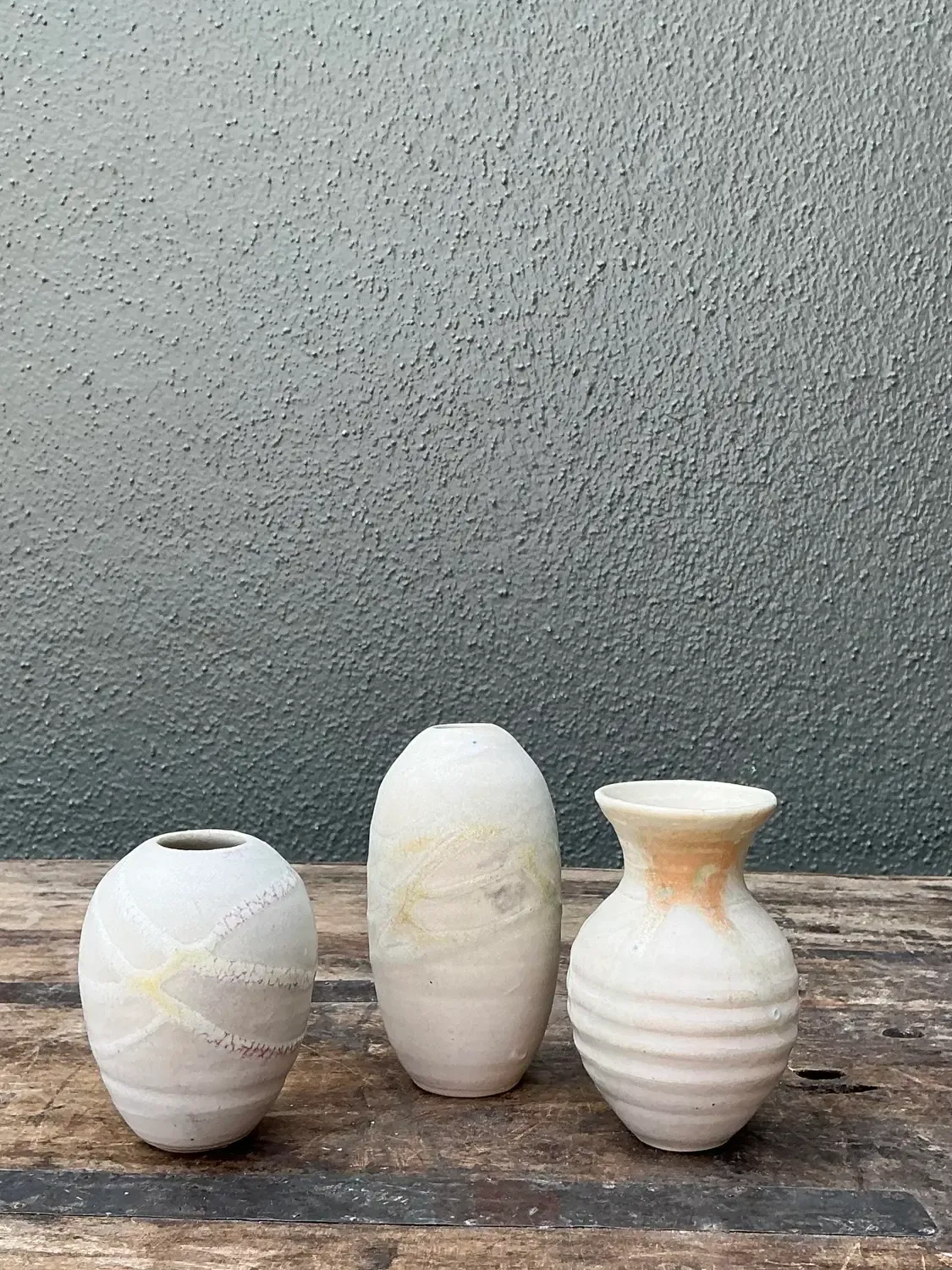 Vintage Trio of Original Studio Pottery Bud Vases — additional photo 1